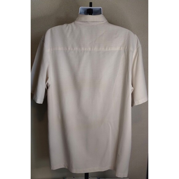 Quiksilver shirt mens XXL beige check plaid short sleeve button up - Picture 6 of 7